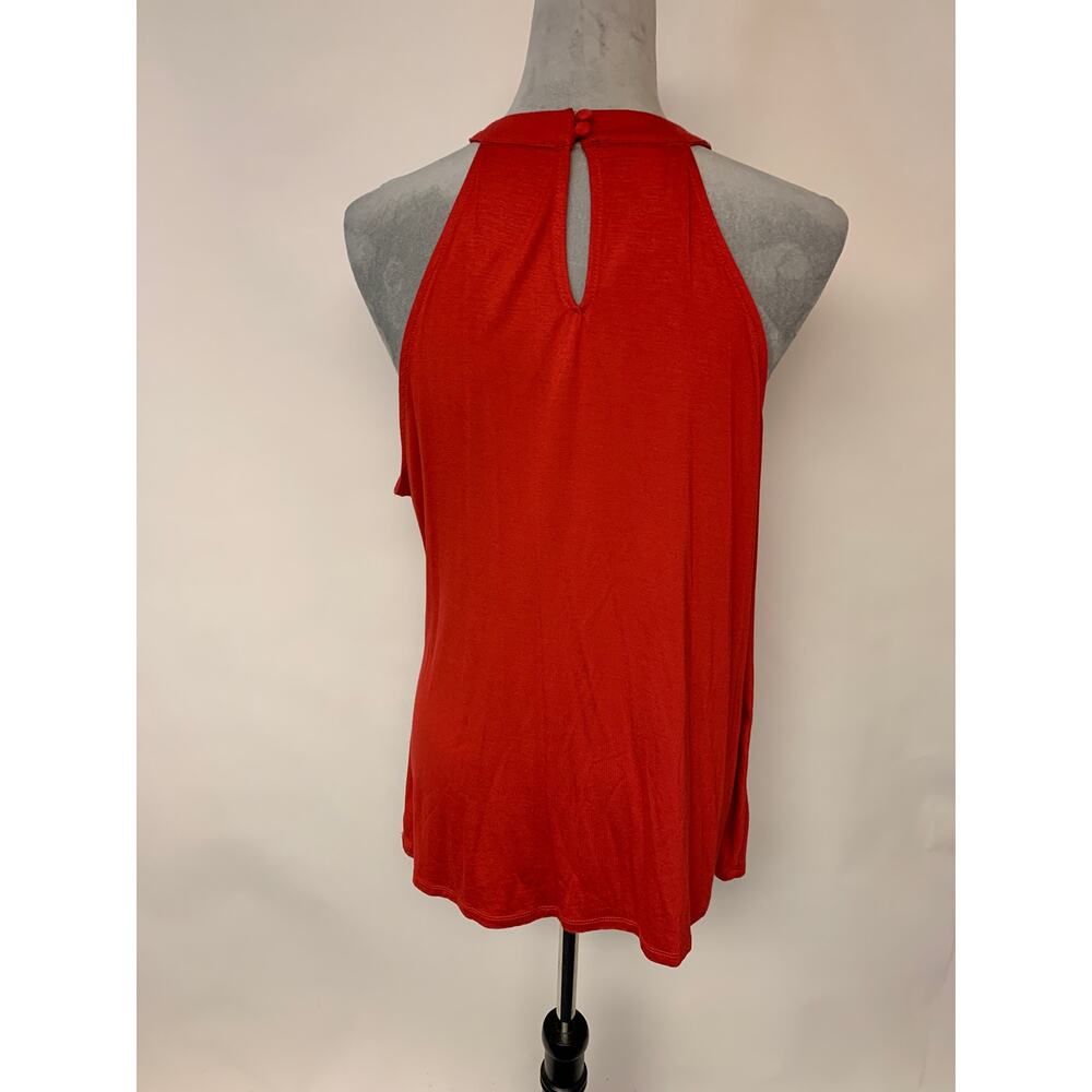 INC Top Red Sexy Simple Causal Basic Keyhole Whimsical Womens SZ XL - Picture 2 of 7